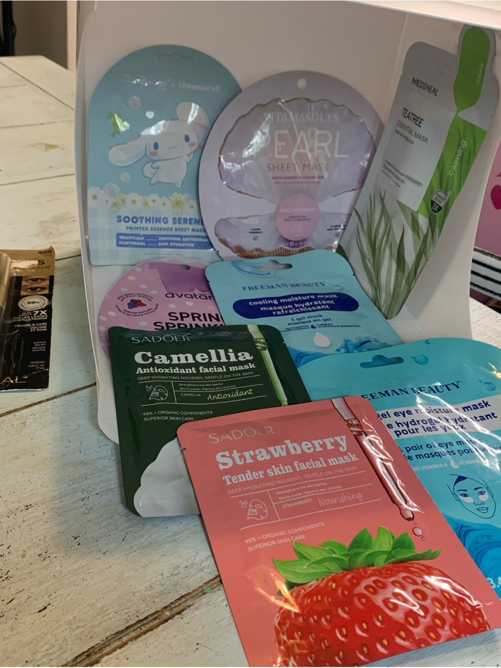 Assorted Sheet Mask Bundle of 8. Strawberry, Camellia, Pearl & More New
